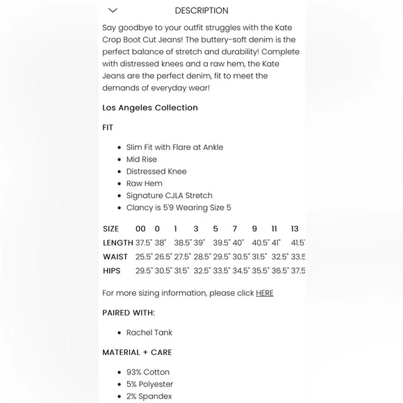 NWT•Carly Jean Los Angeles Kate Jeans Size 11 - Picture 6 of 6